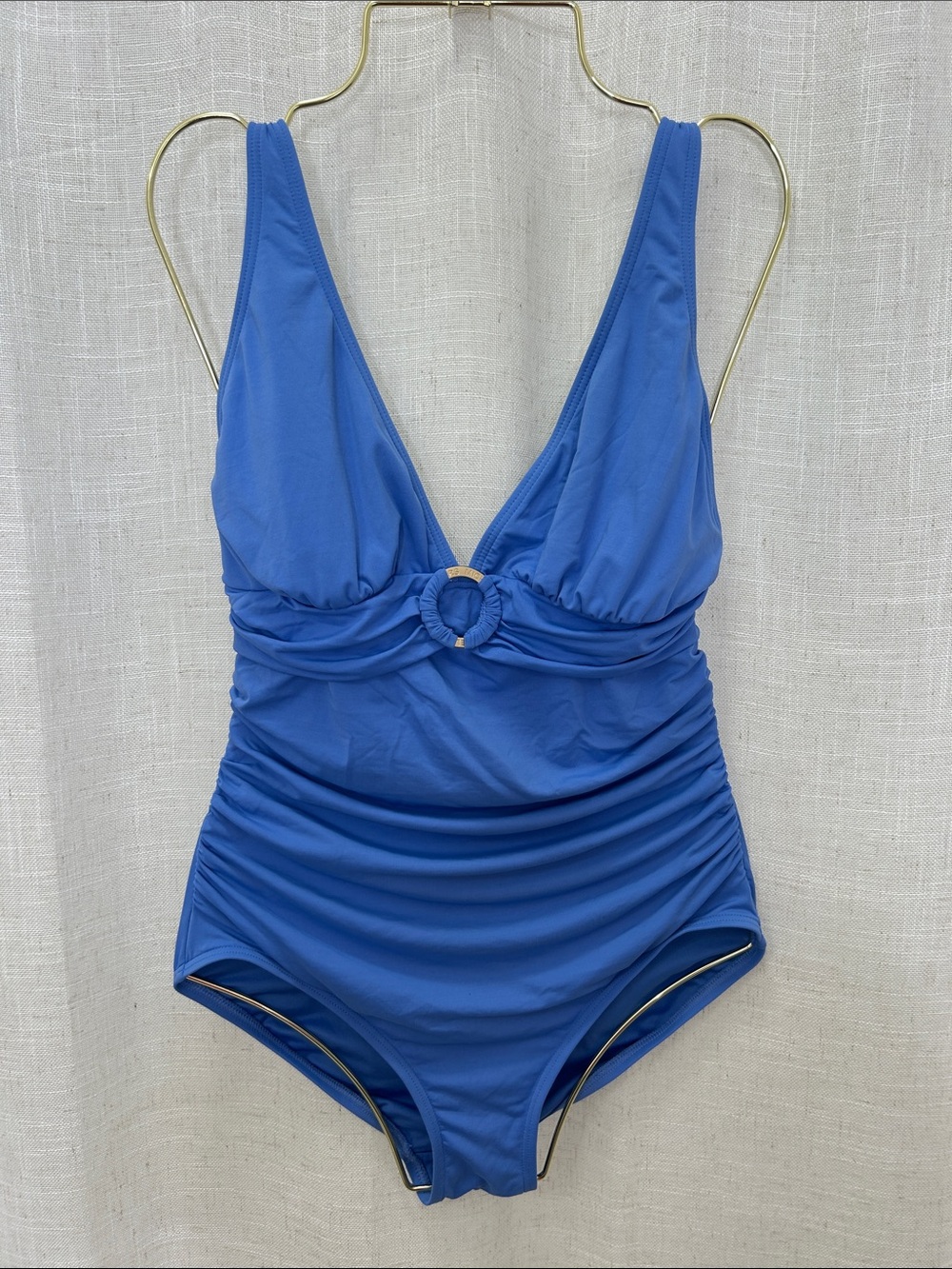 Michael Kors Royal Blue One-Piece Swimsuit with Front Ring Detail Size 8